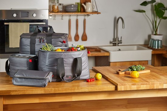 Resto Polis Kühltasche - 23L - Wasserfest - Auslaufsicheres Innenfutter - Trageriemen - Picknick & Reisen - Grau