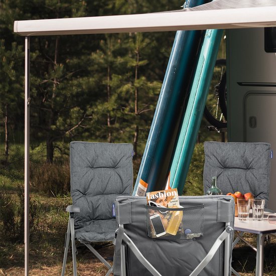 TRVLMORE - Campingstuhl - Inklusive Tragetasche - 150 kg Tragfähigkeit - Grau