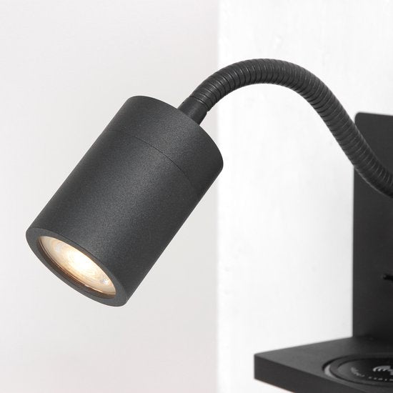 Mexlite Wandleuchte Upround - schwarz - Metall - 3654ZW
