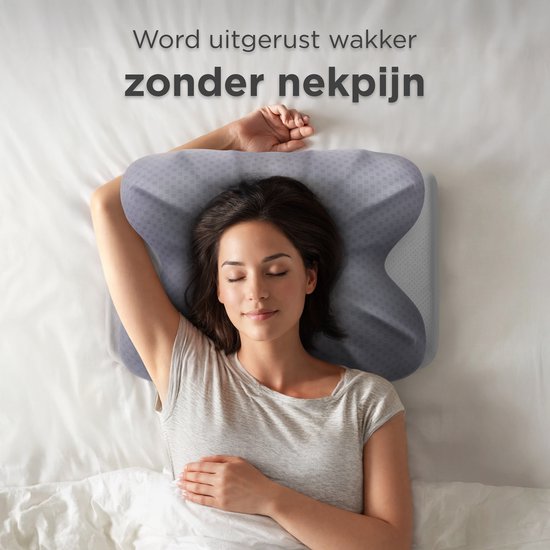 CozySense® Memory Foam Pillow - Ergonomisches Memory Foam Pillow - Schmetterlingskissen - Kopfkissen - Abnehmbarer und waschbarer Bezug - Seitenschläfer, Rücken- und Bauchschläfer