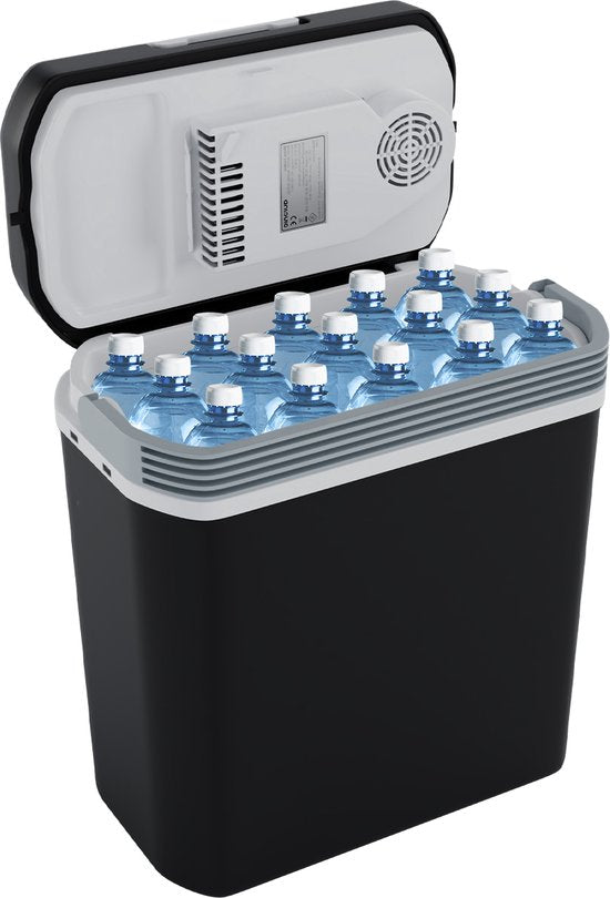 Auronic Elektrische Kühlbox 12 V und 230 Volt – 20 l – Camping-Kühlschrank – Auto – Kühlen und Heizen – Frigobox – Schwarz