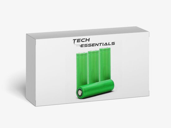 Tech Essentials 18650 Wiederaufladbare Li-Ion-Batterie - 2600mAh 3,7V - 7,8A - Lithium - Halter - Batterie - 4er-Pack