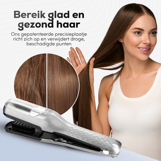 La Nou® Splitterentferner 4 - Splitterentferner - Inkl. Zubehör - Für Spliss - Splittertrimmer - Splitterentferner - Silber
