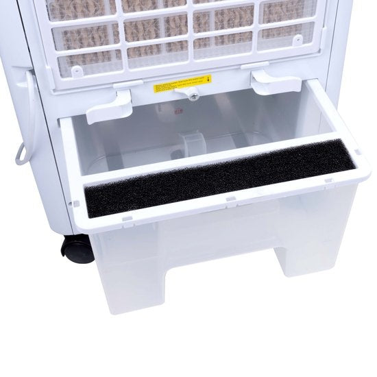 Lifetime Air Air Cooler 8L - Luftkühler mit Fernbedienung - Luftumwälzung 463mÂ³/h - leicht zu bewegen - 3 Geschwindigkeiten - 65dB - digitale LED-Anzeige - weiß