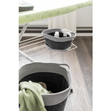 WENKO Bea Wäschekorb Dunkelgrau – 75 l – Recycelter Polyesterfilz