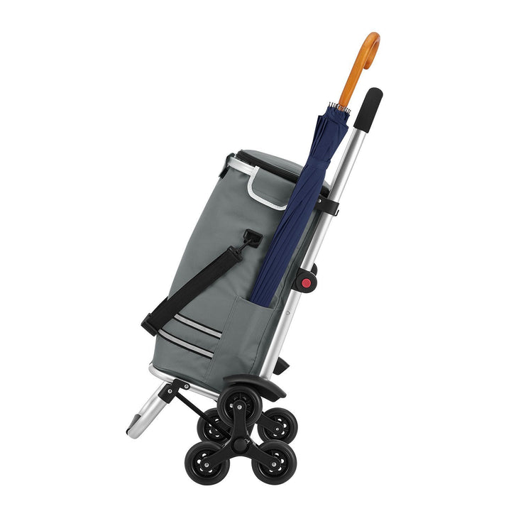 Juskys Foldable Stair Runner Einkaufstrolley 56L - Grau - 98×37×43 cm