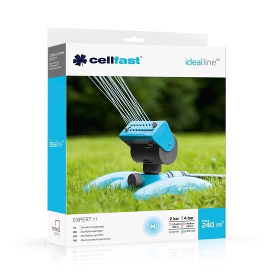 Cellfast Expert – Oszillierender Sprühkopf – Sektoreinstellung – 240 m² Reichweite
