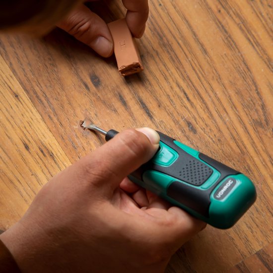 VONROC Reparaturset für Laminat & Holz - Inkl. 11 mischbaren Farben und Batterien