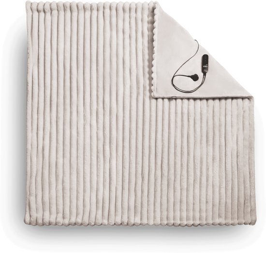 Duux Yentl Striped Electric Heat Blanket 200x200 cm - 9 Einstellungen - Grau