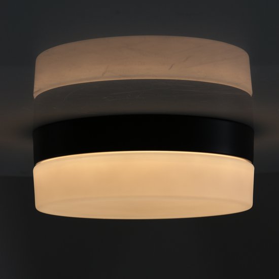 Deckenleuchte Ikaro 1362ZW Schwarz Ø 18 cm – Modern, Elektronik & Glas, Steinhauer