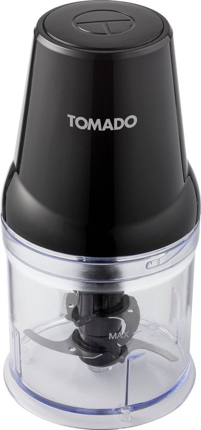 Tomado TCH2001B - Zerkleinerer - 360 ml - 2 Edelstahlklingen - 400 Watt - Schneiden, hacken und mixen - Schwarz