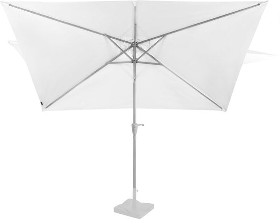 VONROC Premium Sonnenschirm Rapallo 200x300cm - Langlebiger Sonnenschirm - Neigbar - UV-beständiges Tuch - Weiß - Inkl.