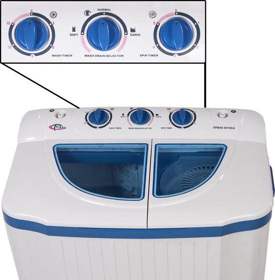 Tectake - Waschmaschine-Trockner-Kombination - Freistehend - Blau/Weiß
