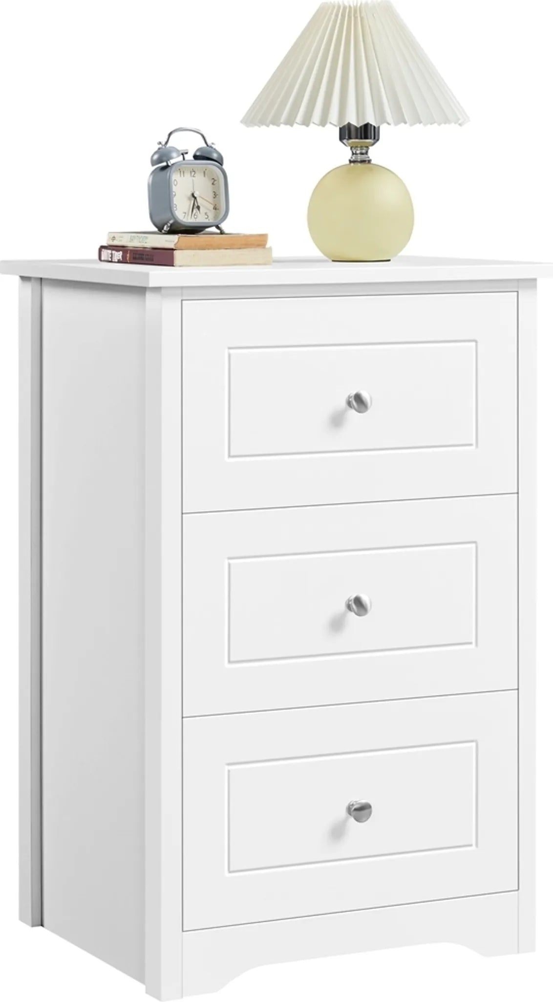 Yaheetech Nachttisch mit 3 Schubladen – Für neben Ihr Boxspringbett – 48 x 40 x 73,5 cm – Weiß