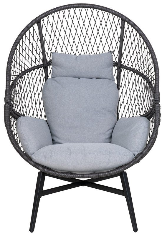 Sessel Rattan Schwarz - 74x73x103cm - House Nordic