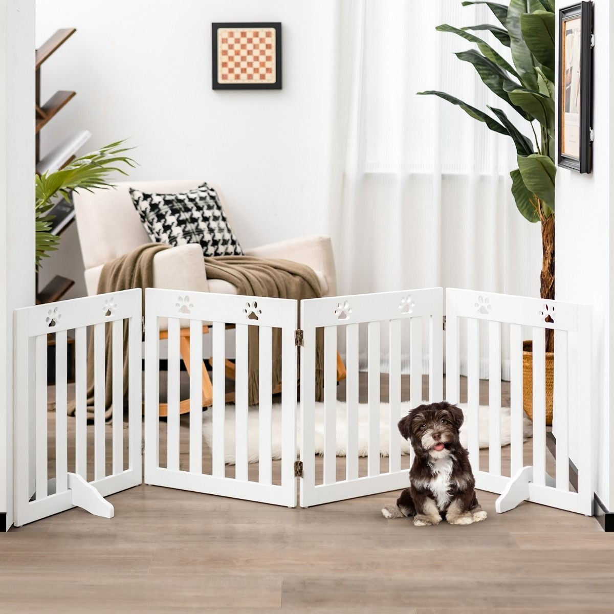 Coast Pet Fence - Holz - 60 cm - faltbar - Weiß