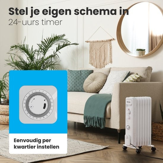 Auronic Ã–lradiator - Elektrischer Heizkörper - Thermostat - Timer - 3 Stufen - bis zu 1500W - Weiß