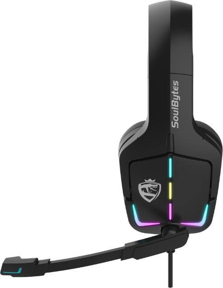 SoulBytes S12 RGB Over-Ear-Kopfhörer - Gaming-Headset mit Stereo-Mikrofon - Multi-Plattform - Schwarz
