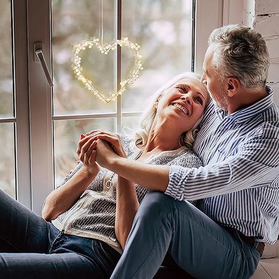 CozyHome 20 batteriebetriebene herzförmige Lichter, weißes Licht