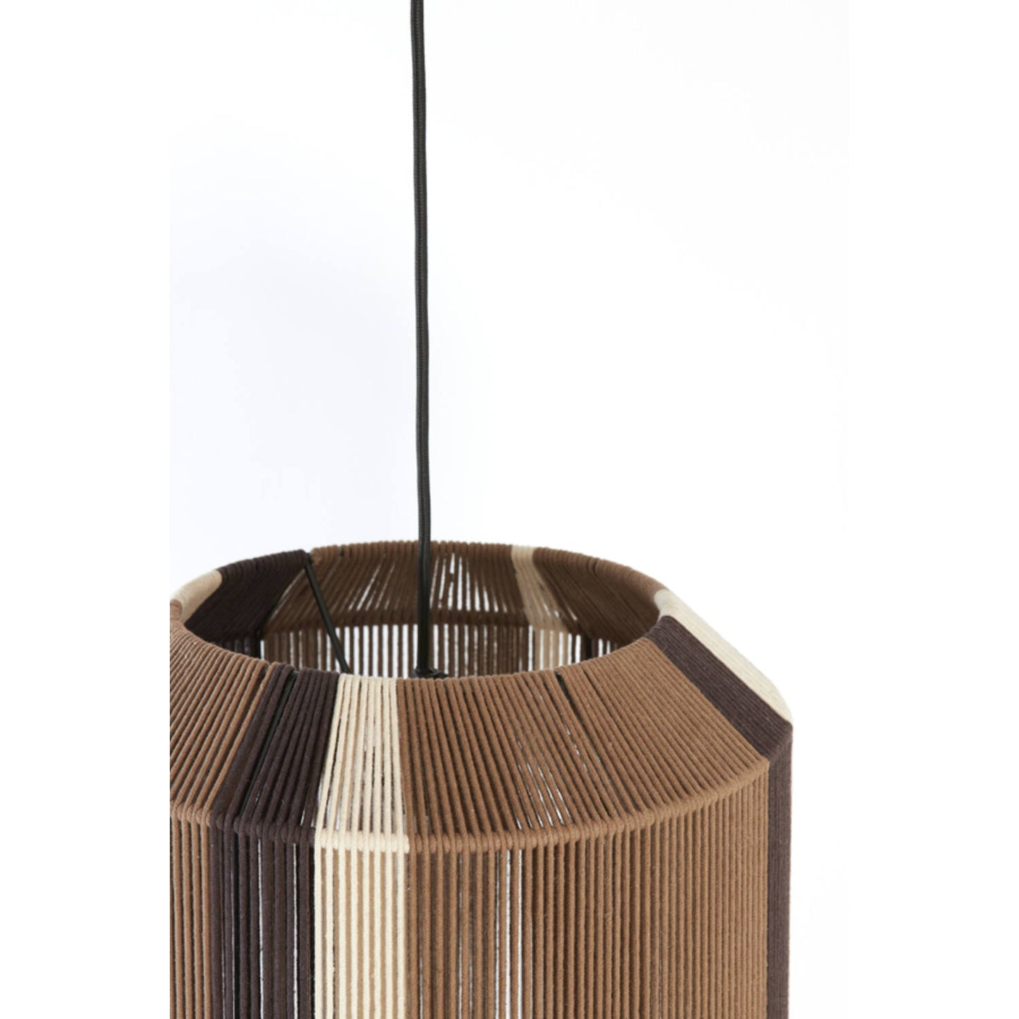 Kozana Hängeleuchte – Ø 36 × 43 cm – Braun/Creme/Dunkelbraun