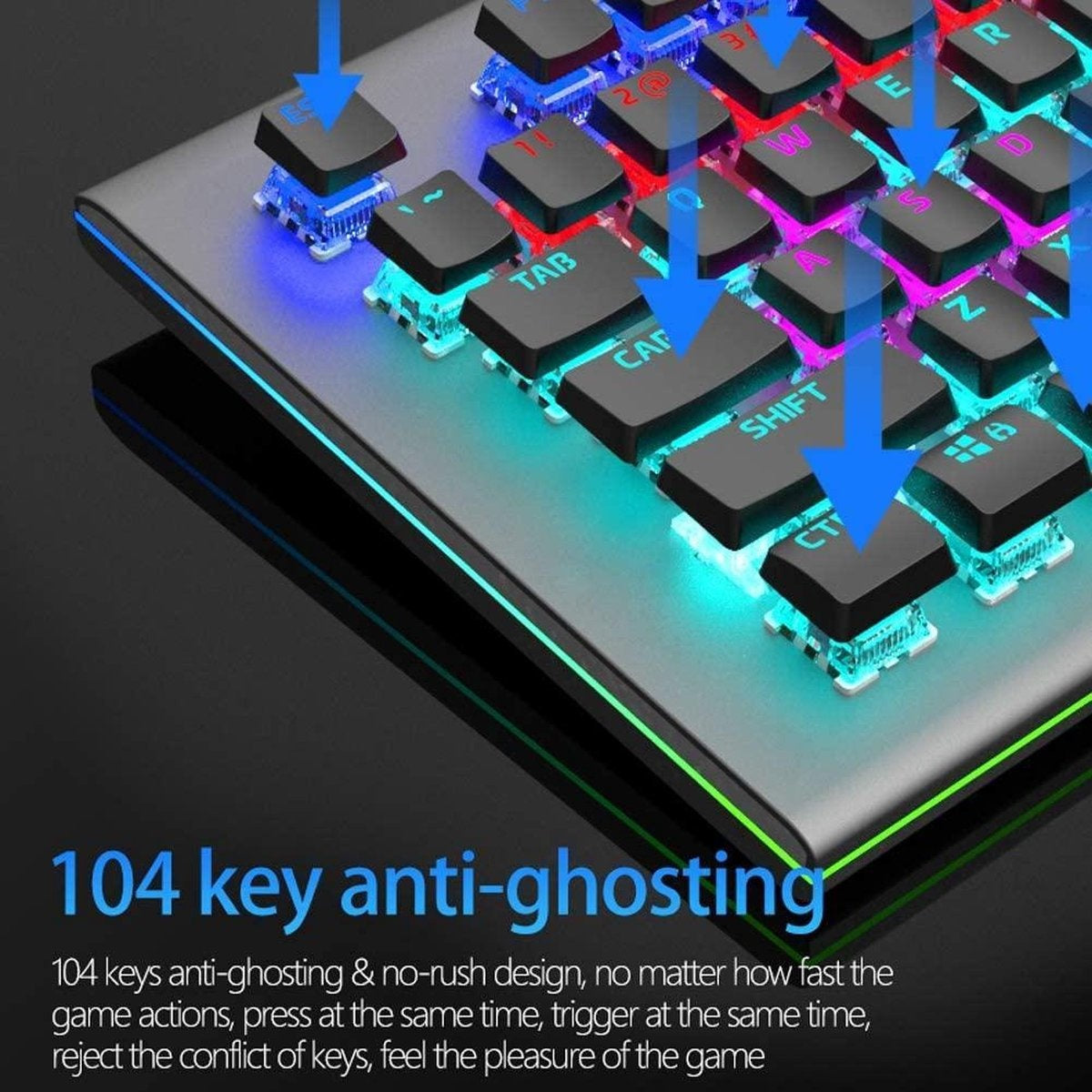 AULA S2096 RGB mechanische Gaming Tastatur - QWERTY - Schwarzer Schalter