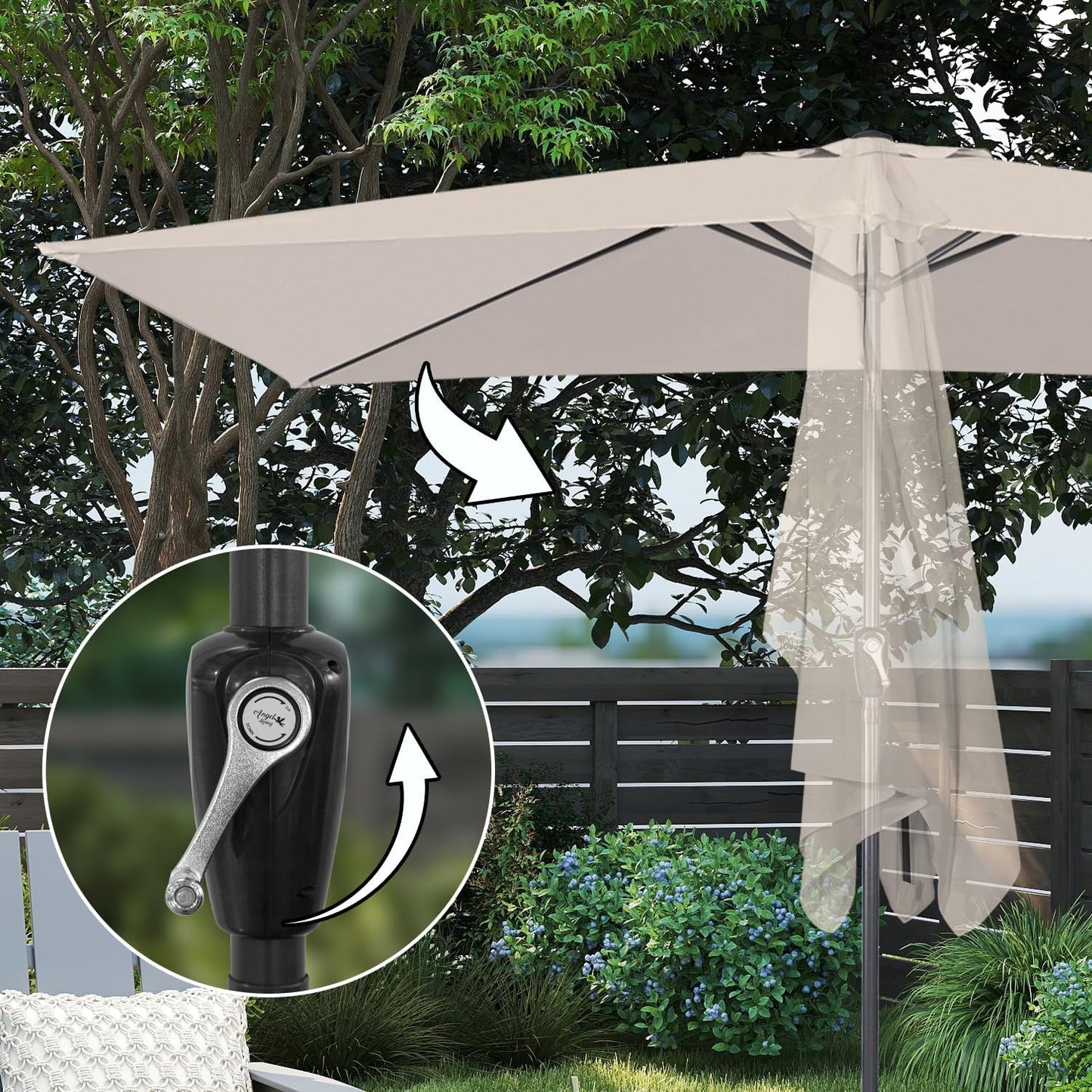 Angel Living Sonnenschirm - Rechteckig - 200 x 300 cm - Beige