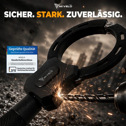 Mivelo Clavis One Handschloss für E-Scooter und Fahrrad – 60 cm – Schwarz