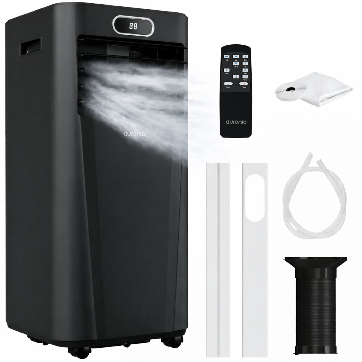 Auronic Mobile Klimaanlage Weiß – 7000 BTU – Bis zu 20 m² – 3-in-1 – Mit Fensterdichtungssätzen