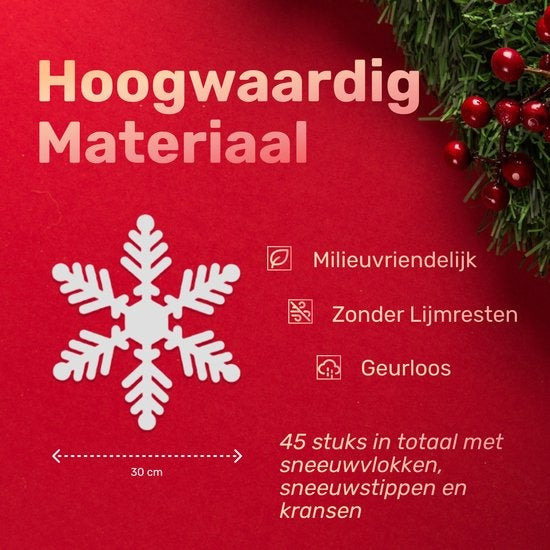 Giftmas - Fensteraufkleber - Weihnachten - Fensterdekoration zu Weihnachten - Weihnachtsaufkleber - Fensteraufkleber Kinder - Weihnachtsdekoration für Innenräume - Weihnachtsdekoration - 45 Stück