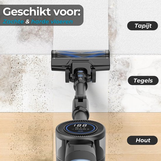 Sanovy Turbo Flex X28 Stick Staubsauger kabellos - Beutellos - Batteriebetrieben - 350W - 28Kpa - Mit Aufsätzen - Beutelloser kabelloser Staubsauger