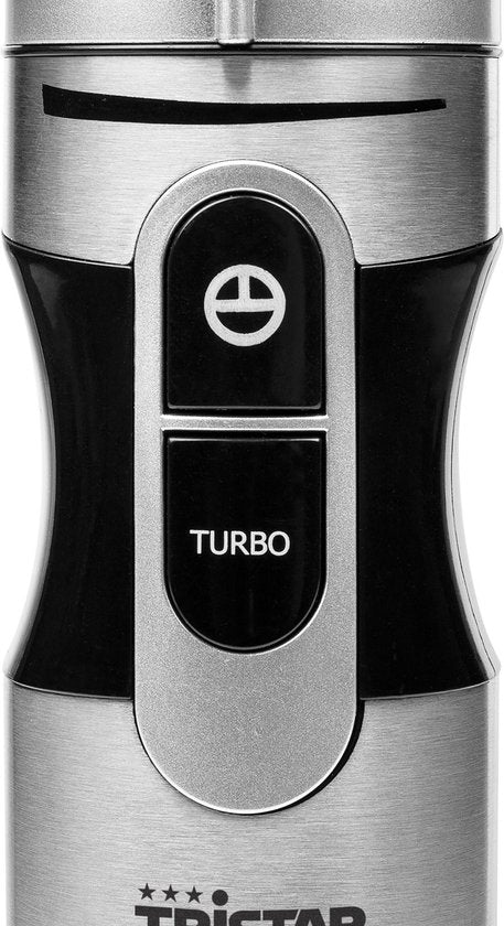 Tristar Stabmixer 1000 W – MX-4829 – 1 Geschwindigkeitsstufe mit Turbo – inkl. Messbecher – Edelstahl