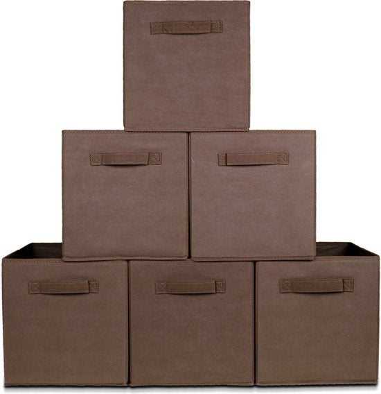 LifeGoods Kleiderschrank-Organisatoren - 6 Stück - 20L - Textil - Braun