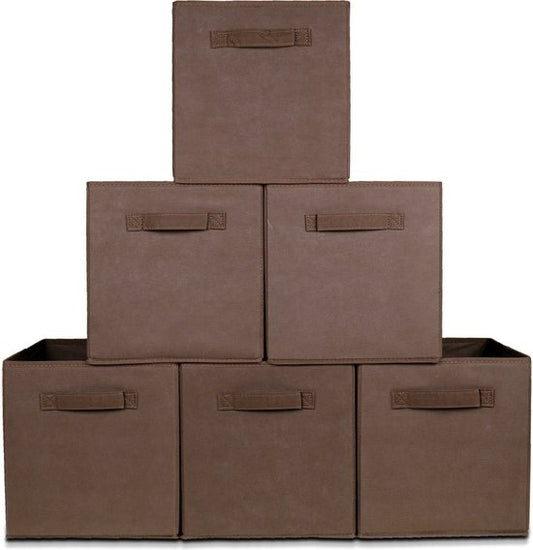 LifeGoods Kleiderschrank-Organisatoren - 6 Stück - 20L - Textil - Braun
