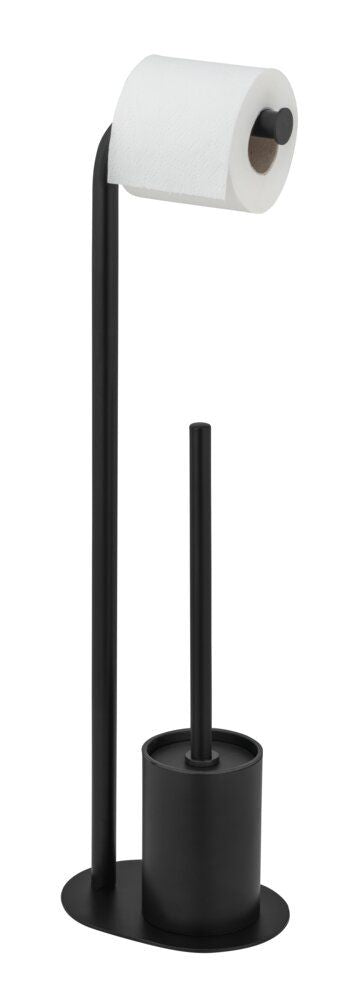 WENKO Levante WC-Set Schwarz – Standmodell – Edelstahl – 23 x 63 x 17 cm