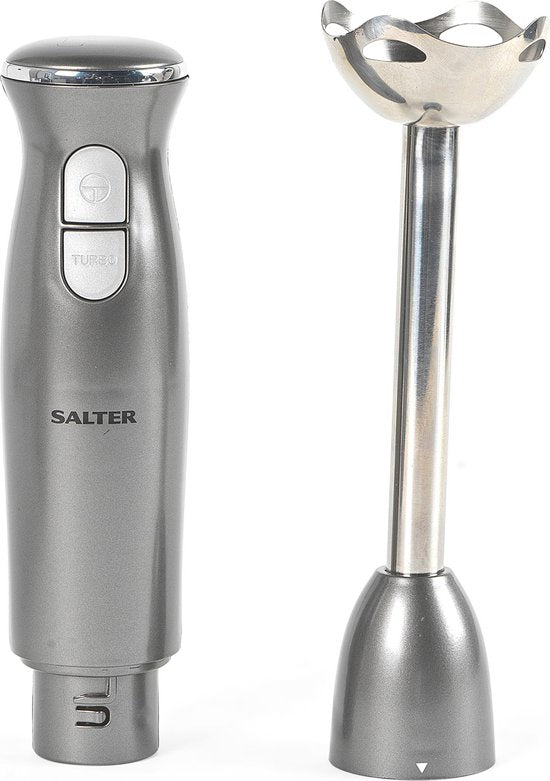 Salter Cosmos Stabmixer, 2 Geschwindigkeiten, abnehmbarer Edelstahlstab und -klingen, 400 W, grau/silber