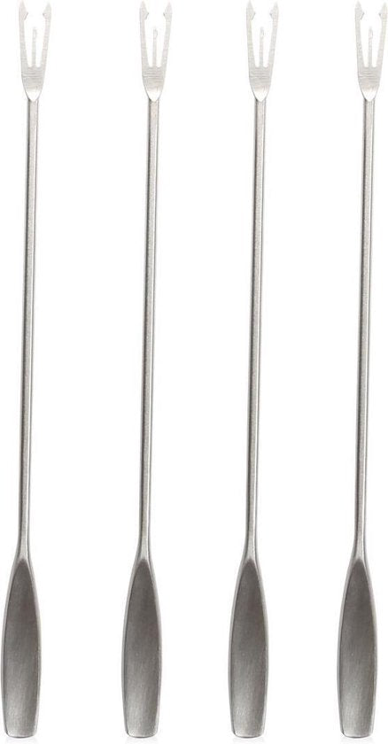 Boska Fonduegabeln Monaco+ - Set mit 4 Gabeln - mit Extra-Griff - Silber
