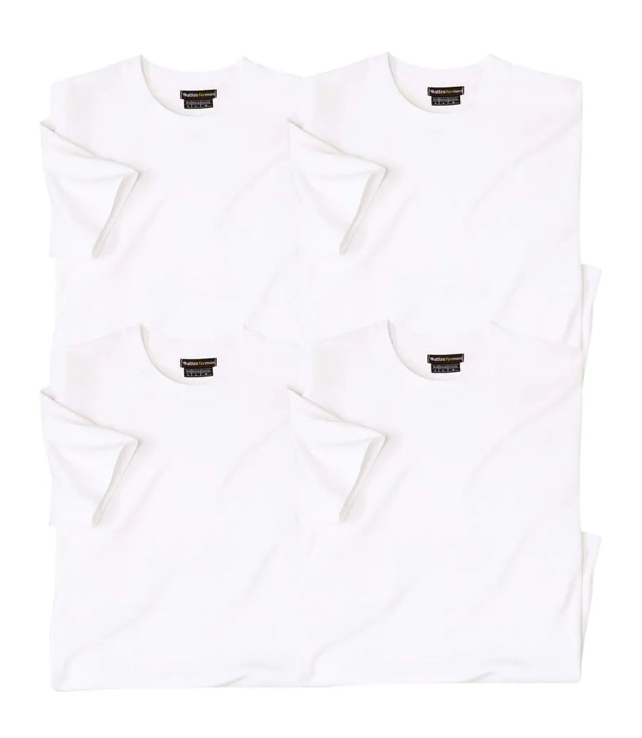 4er-Pack weiße T-Shirts von Atlas