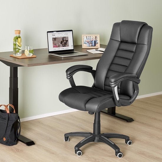 tectake - Luxuriöser Design-Bürostuhl Chefsessel - Schwarz