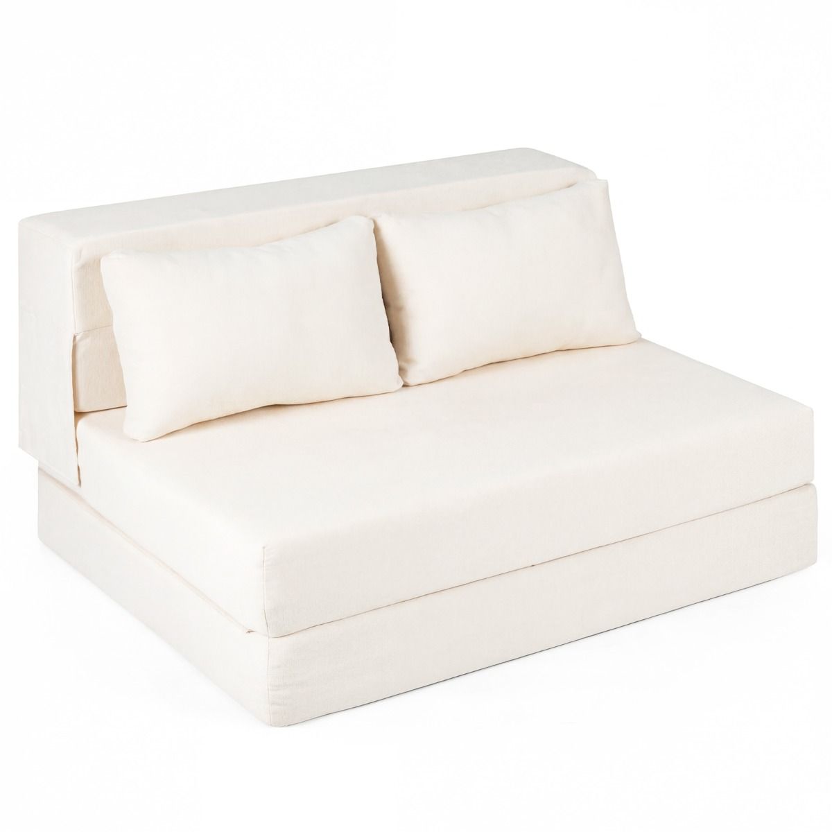 Coast 3-in-1-Schlafsofa – klappbarer Liegestuhl – Chenille-Bezug – beige/grau