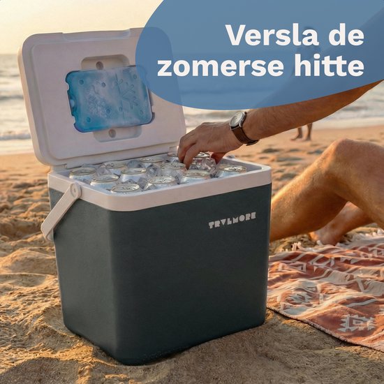 TRVLMORE Cool Box 14L - 47 Stunden Kühlung - Kühlbox - Inklusive Kühlelement - Cool Box Small - Anthrazit