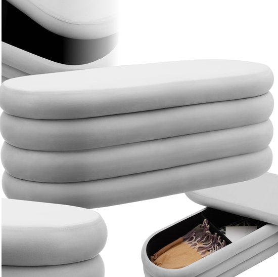 tectake® Polstersofa Altu mit Stauraum - stilvolles und praktisches Sofa für Wohnzimmer, Flur oder Schlafzimmer - Komfort und Funktionalität in einem Möbelstück - grau