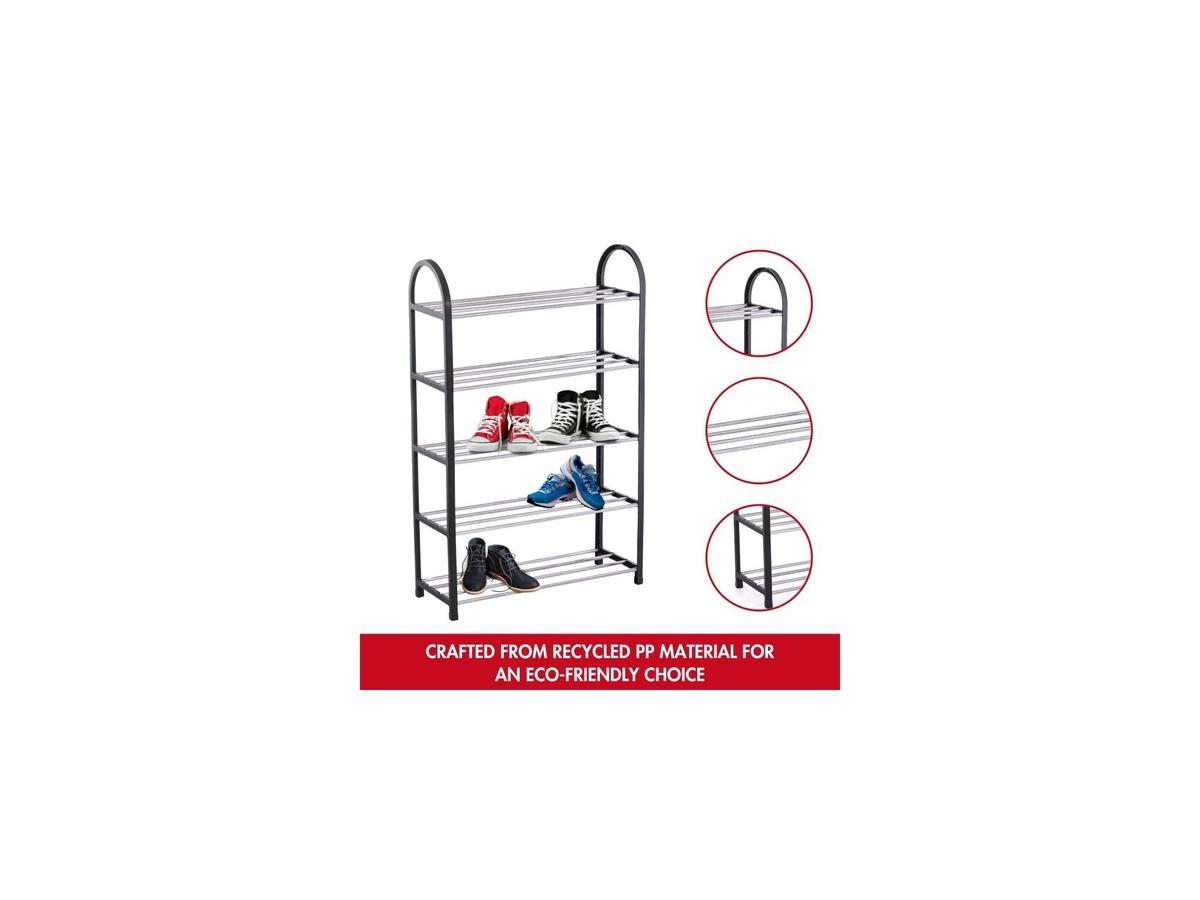 Herzberg Schuhregal – 5 Ebenen – Grau – 80 x 30 x 90 cm