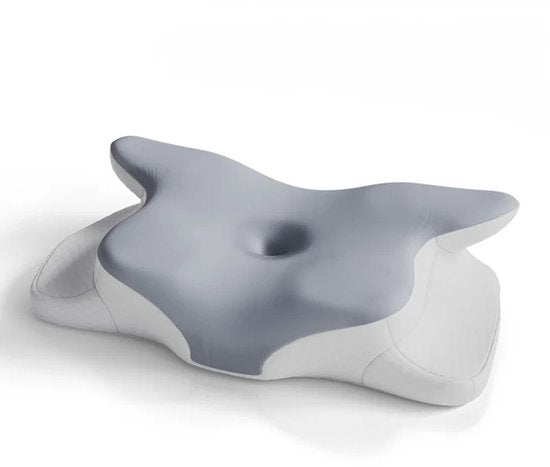 Nackenkissen - Memory Foam - Weiß/Grau