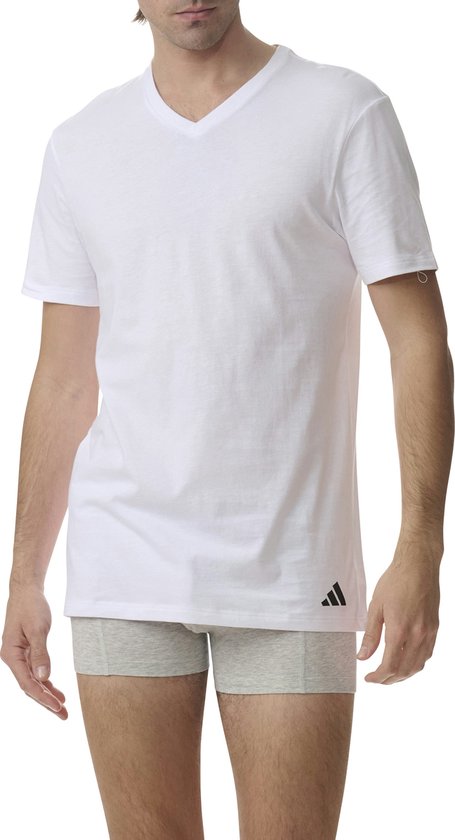 Adidas Sportswear – Active Core Cotton – T-Shirts mit V-Ausschnitt – Herren-Unterhemd – Weiß - Größe XL