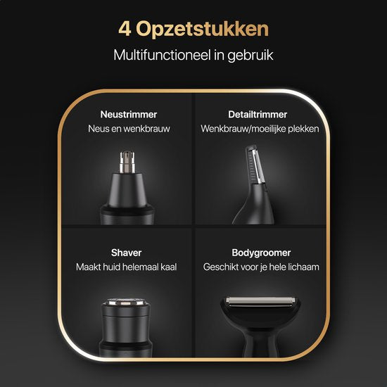 Wellshave 4 in 1 Nasentrimmer Ultimate - Alles in einem Augenbrauen- und Ohrhaartrimmer - Nasenhaartrimmer für Männer - Augenbrauentrimmer