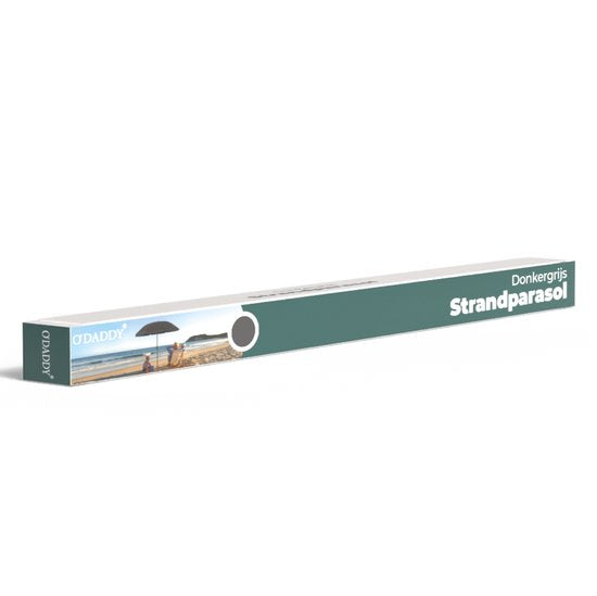 O’DADDY® Sonnenschirm-Set – Neigbar & verstellbar – Wasserdicht – UV-beständig – Mit Erdspieß & Tragetasche – Strand, Garten & Balkon – 180 cm – Dunkelgrau