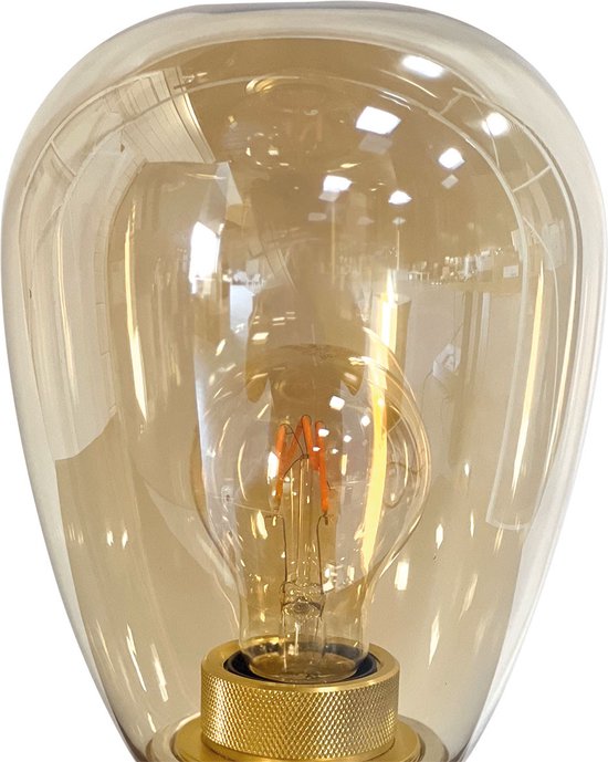 Steinhauer Tischleuchte Reflexion - bernsteinfarben - Metall - 15 cm - E27 Fassung - 2682ME