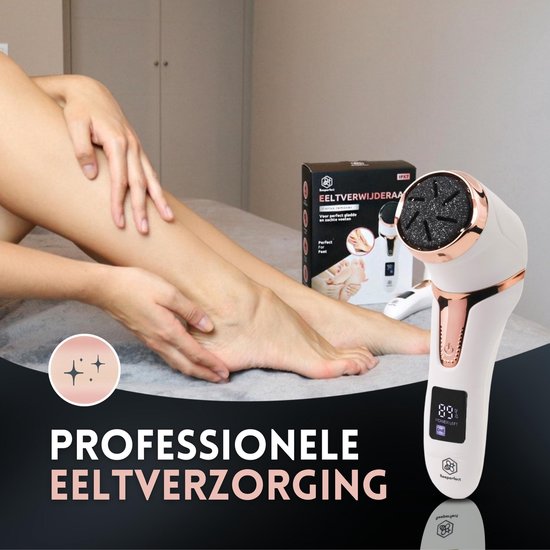 Beeperfect® Elektrischer Hornhautentferner mit Vakuumsystem - Fußfeile - Hornhautfeile - IPX7 Wasserdicht - Inklusive 6 Hornhautscheiben - Kostenloses Pediküreset