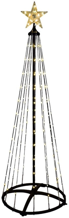 Nampook Schwarzer LED-Weihnachtsbaum mit 154 LEDs, 150 cm und Fernbedienung – Warmweiß