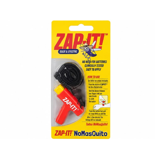 NoMasQuito Zap-It! Mückenstich-Linderer – piezoelektrisch – ohne Batterien – rot/gelb – 17 x 8 x 2,3 cm